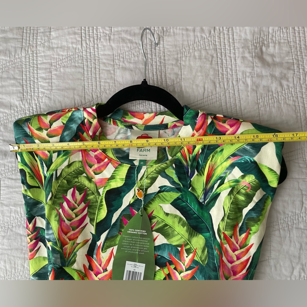 NWT FARM Rio Heli Leaves Organic Cotton T-Shirt Mini Dress - Picture 5 of 6